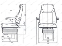 UnitedSeats MGV84/C1 tractor suspension seat fabric - UnitedSeats Mechanical suspended seat (image 2)