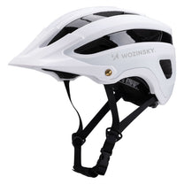 MTB bicycle helmet with detachable visor, light, 57-62 cm - black and white - Carlat