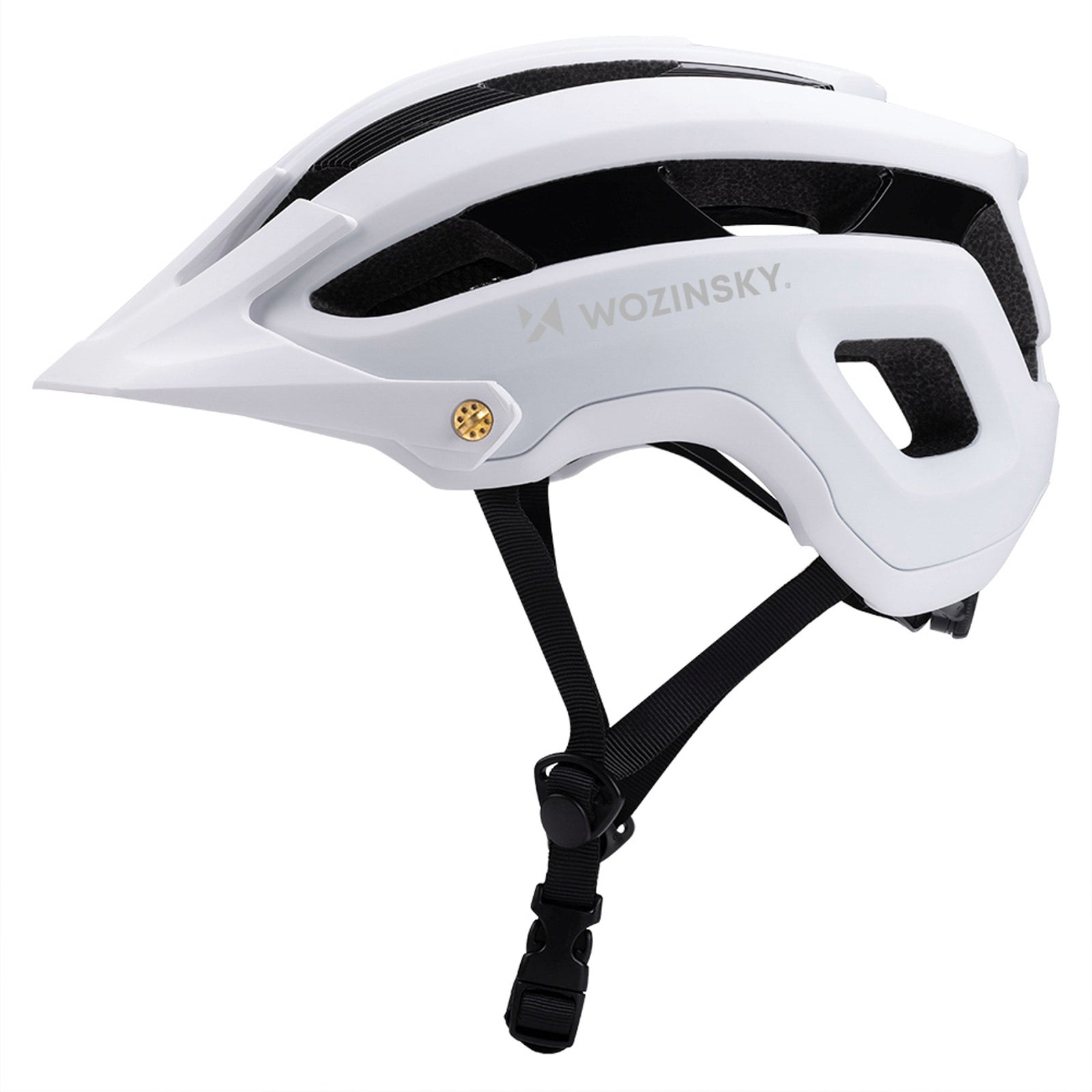 MTB bicycle helmet with detachable visor, light, 57-62 cm - black and white - Carlat