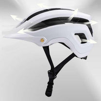 MTB bicycle helmet with detachable visor, light, 57-62 cm - black and white - Carlat