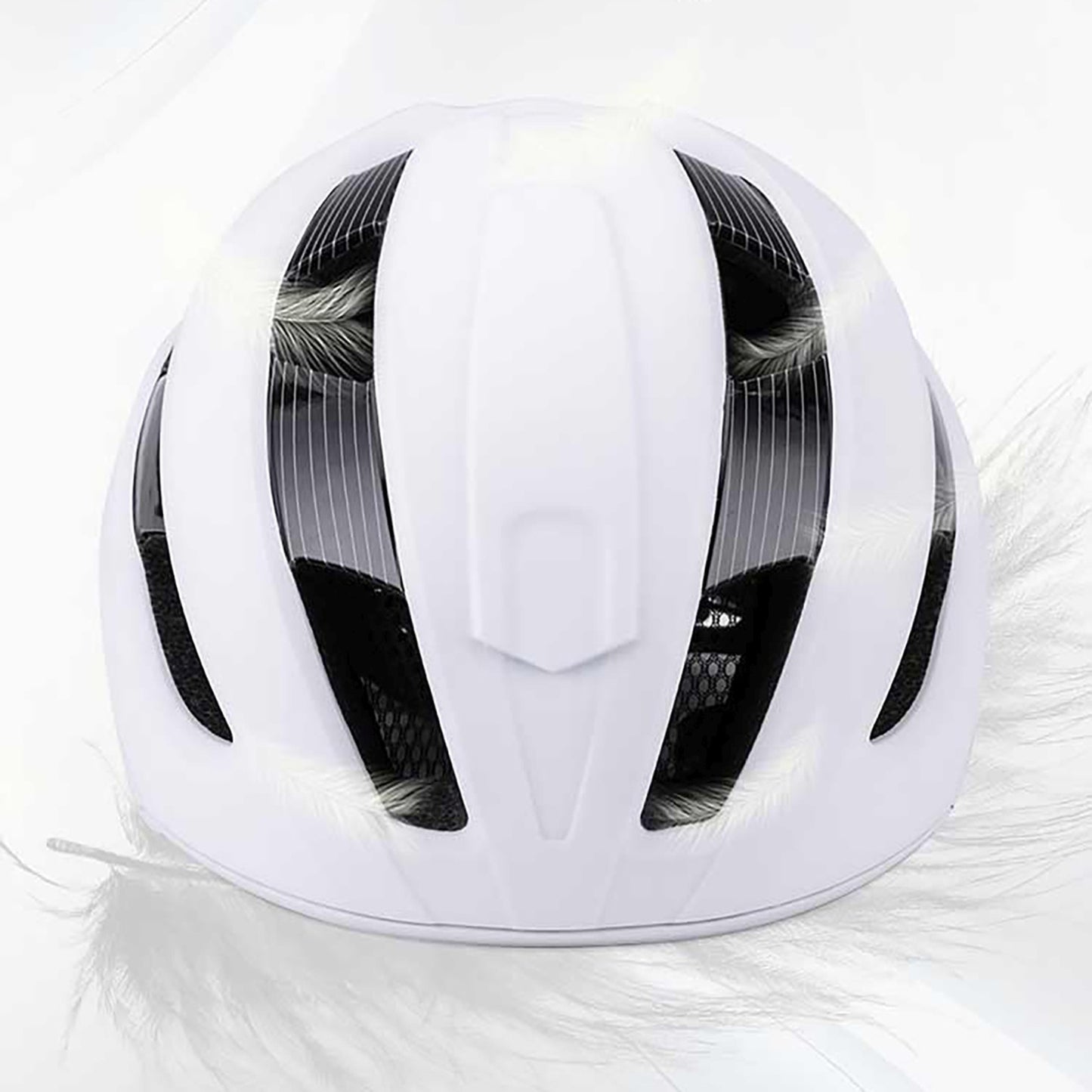 MTB bicycle helmet with detachable visor, light, 57-62 cm - black and white - Carlat
