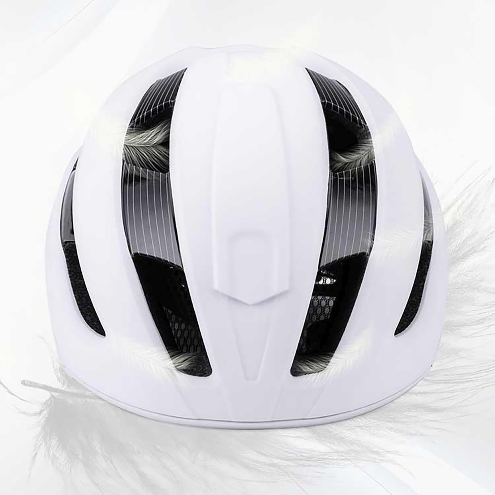 MTB bicycle helmet with detachable visor, light, 57-62 cm - black and white - Carlat
