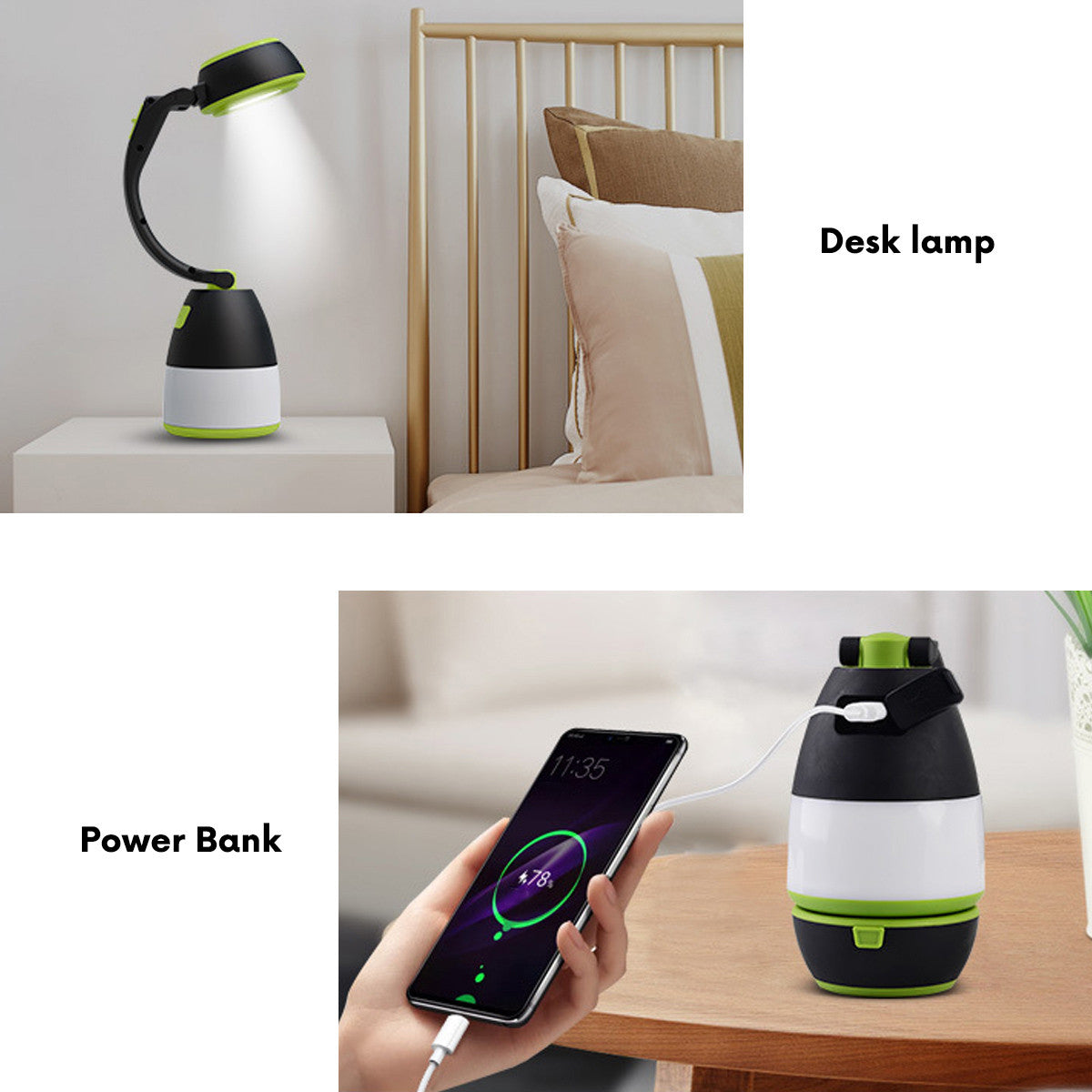 Maclean Maclean 3in1 LED lamp, camping, desk, flashlight, 1W, 60-200lm, Cold White 6000K, 18650 1500mAh, power bank function MCE298 – image 4