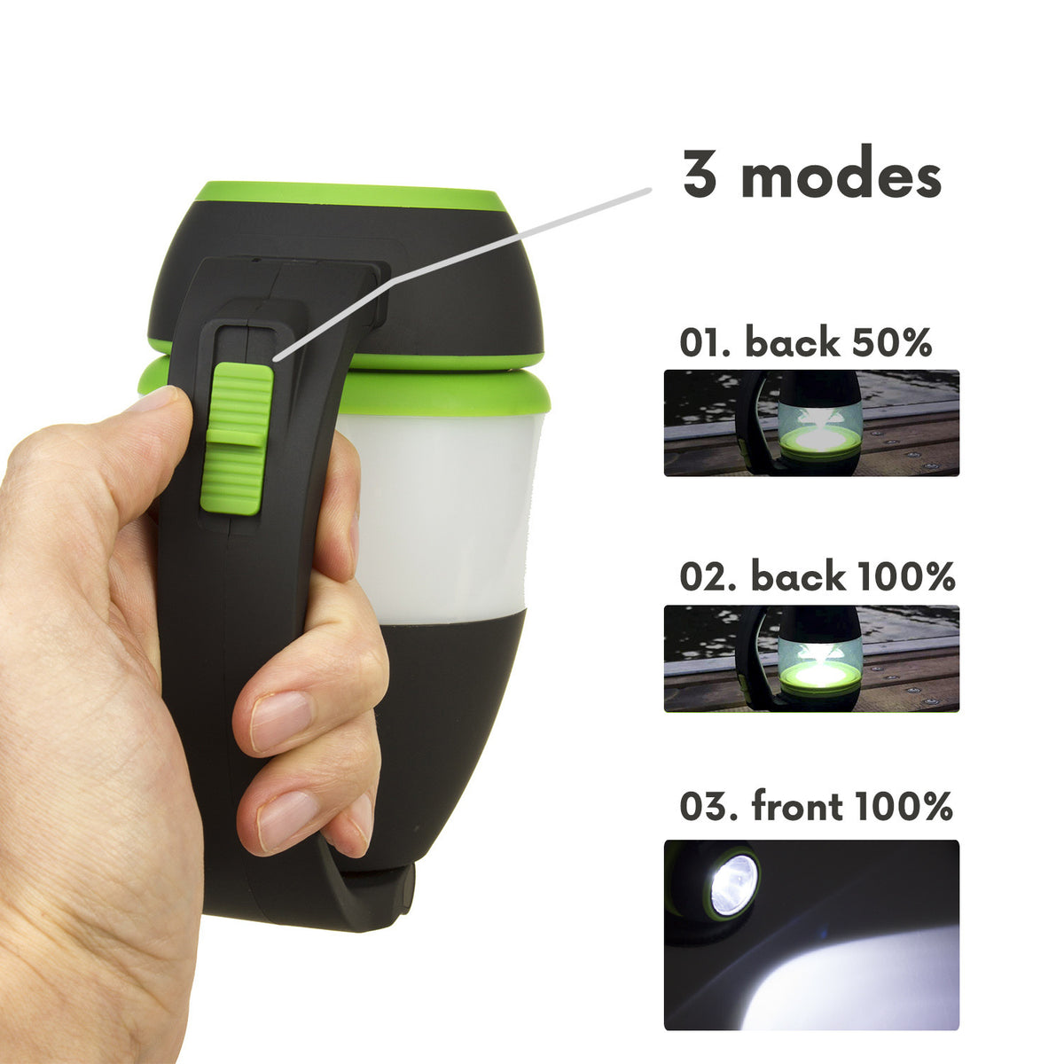 Maclean 3in1 LED lamp, camping, desk, flashlight, 1W, 60-200lm, Cold White 6000K, power supply 3xAA 1.5V, MCE294