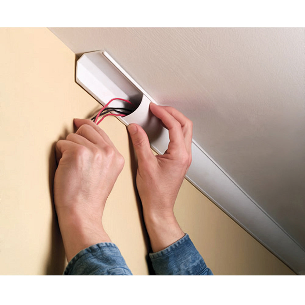 Maclean Cover Strip, Cable Duct with Tape, White, 1.5 m, 43 × 23 mm, MCTV-575 - Carlat