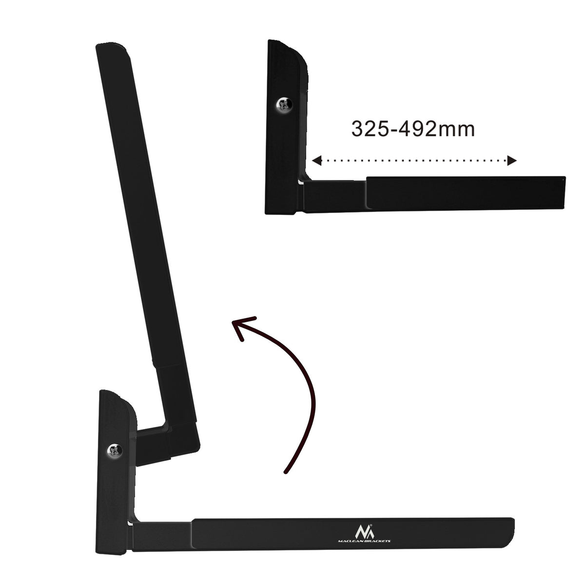 Maclean Microwave Mount / Hanger, Foldable, Up to 30 kg, Black, MC-915 B - Carlat