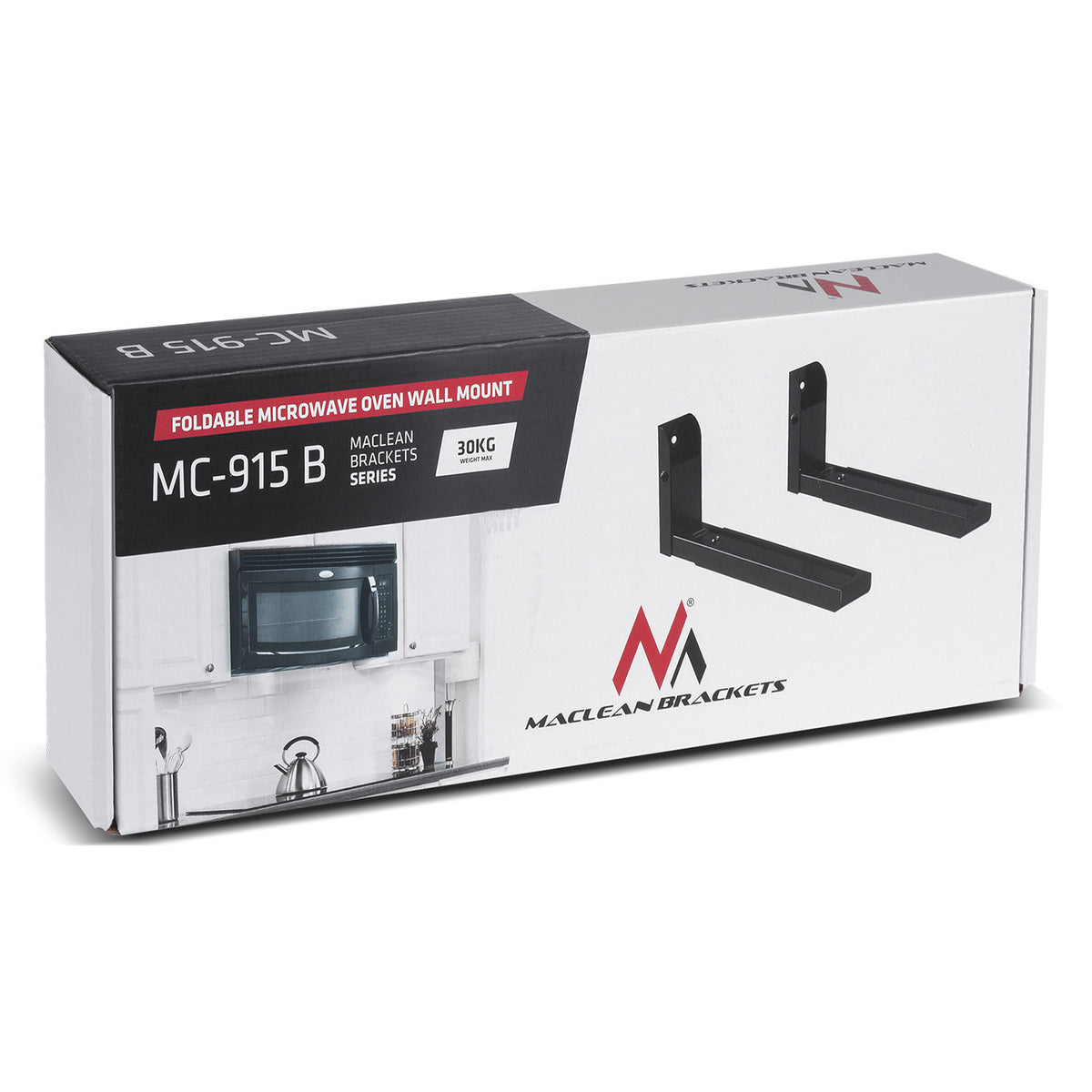 Maclean Microwave Mount / Hanger, Foldable, Up to 30 kg, Black, MC-915 B - Carlat