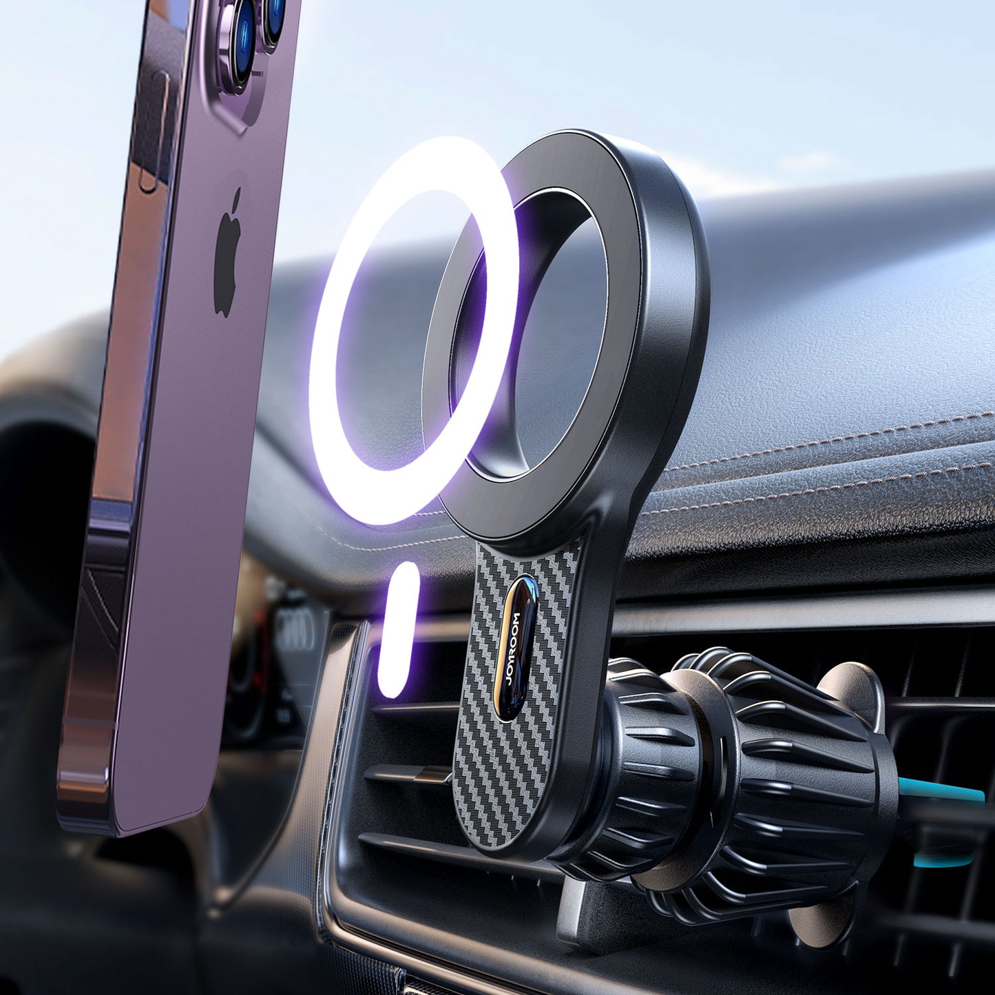 Magnetic car holder for iPhone with MagSafe for air vent, black - Carlat