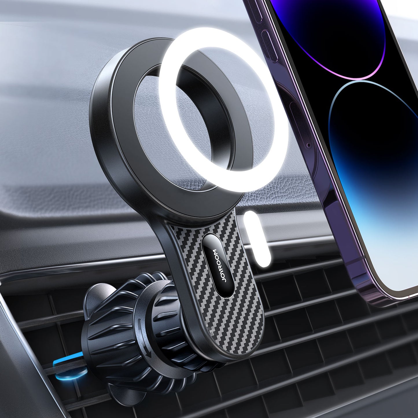 Magnetic car holder for iPhone with MagSafe for air vent, black - Carlat