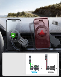 Magnetic car holder for iPhone with MagSafe for air vent, black - Carlat
