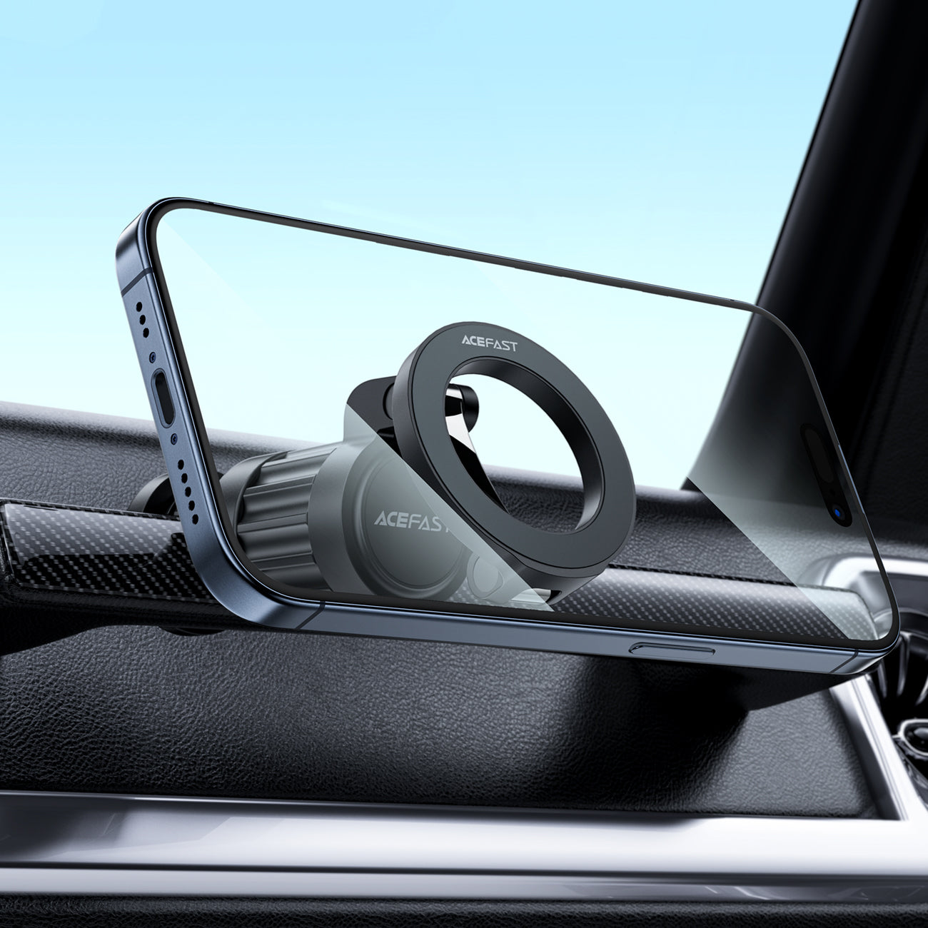 Magnetic car phone holder - black - Carlat