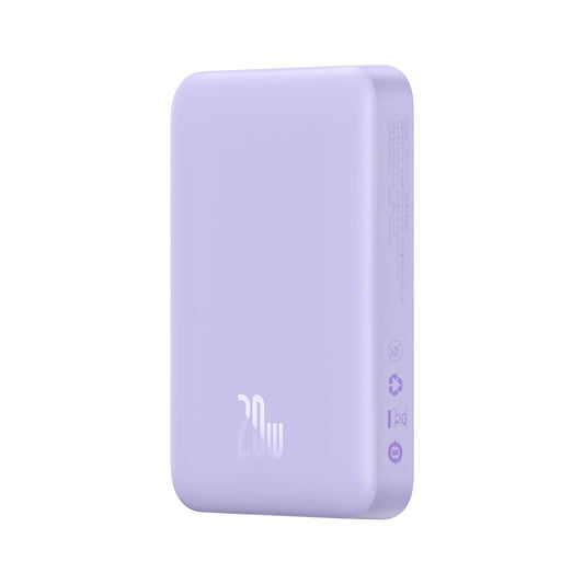 Magnetic induction powerbank 10000mAh 20W + USB-C cable - purple - Carlat