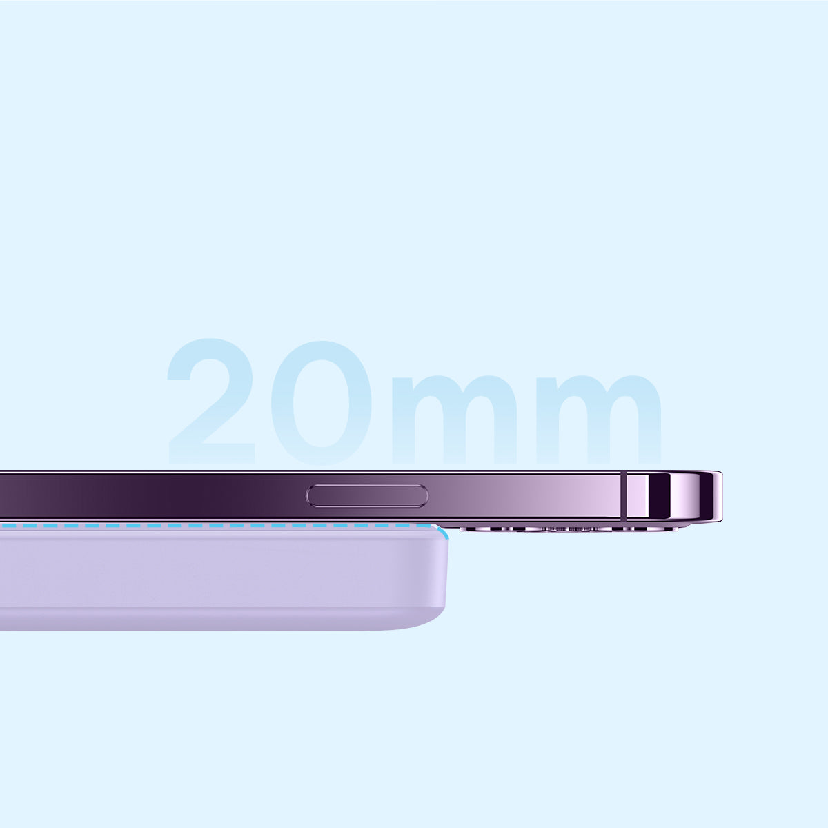 Magnetic induction powerbank 10000mAh 20W + USB-C cable - purple - Carlat