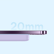 Magnetic induction powerbank 10000mAh 20W + USB-C cable - purple - Carlat