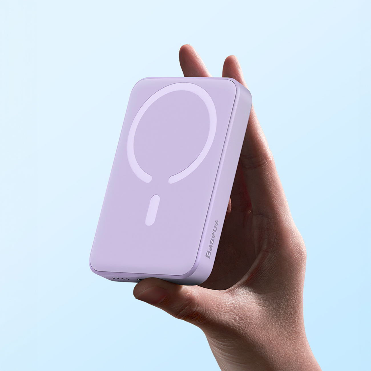 Magnetic induction powerbank 10000mAh 20W + USB-C cable - purple - Carlat