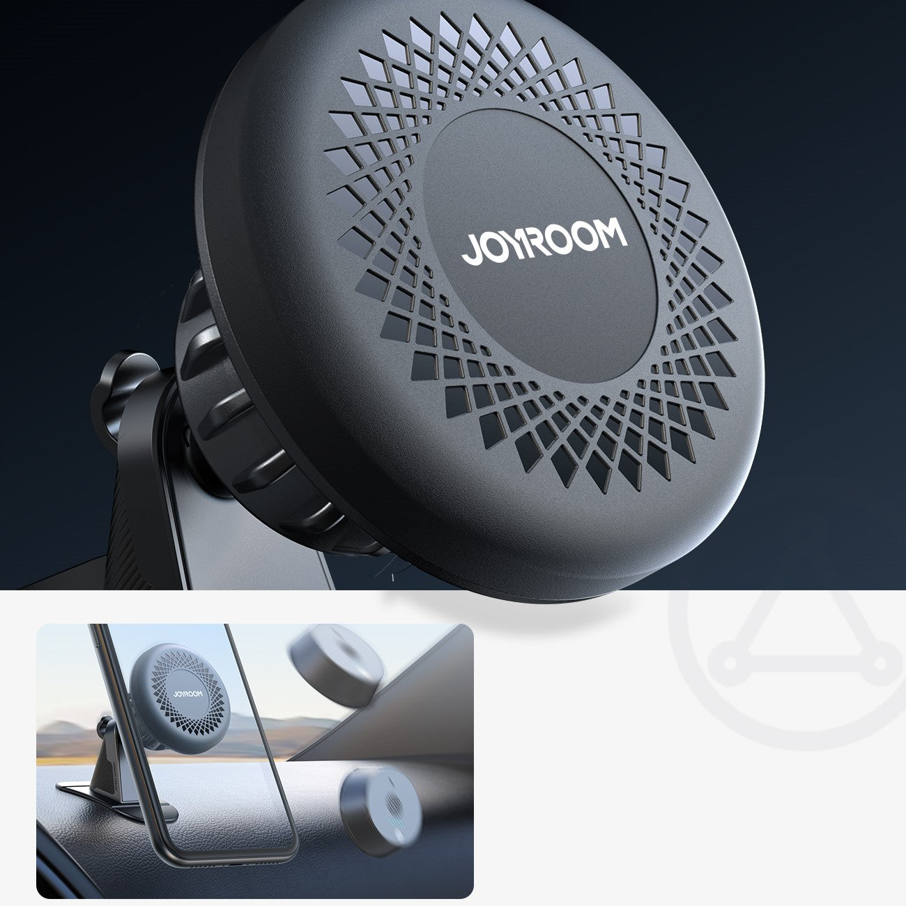 Magnetic phone holder, magnetic for cockpit, dashboard, dark gray - Carlat