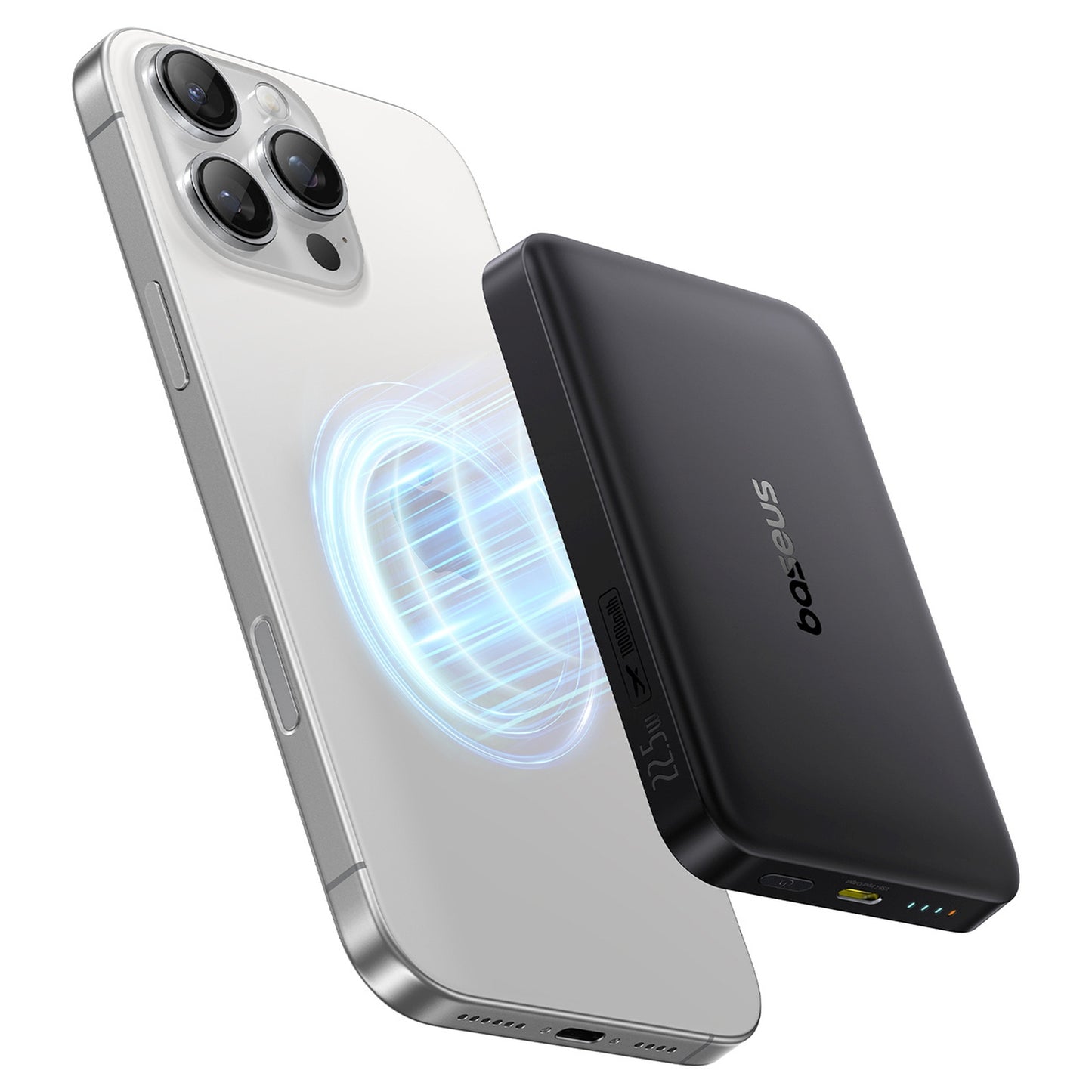 Magnetic power bank 10000mAh 22.5W EnerFill FM12 with USB-C MagSafe Qi2 cable - black - Carlat