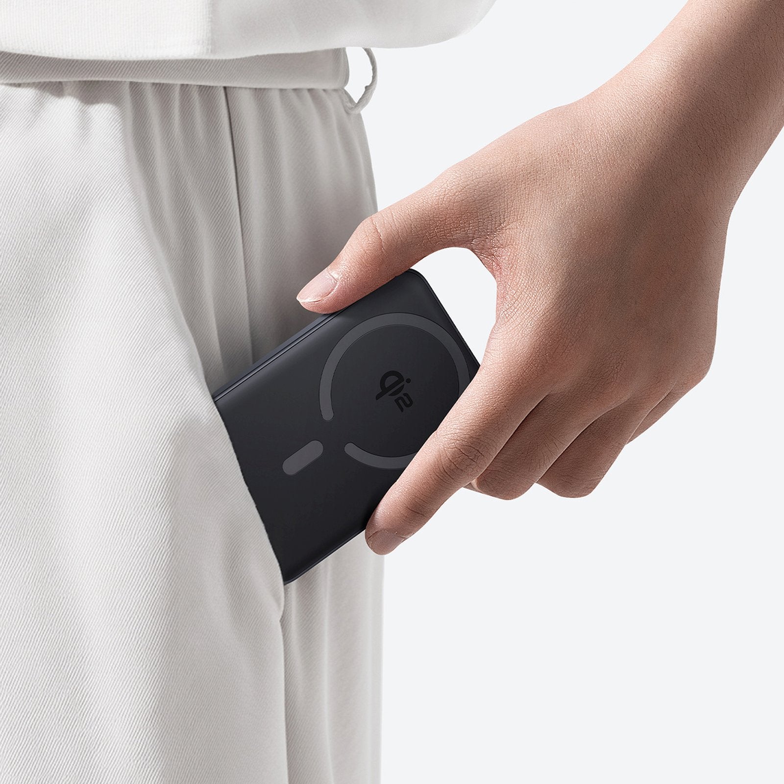 Magnetic power bank 10000mAh 22.5W EnerFill FM12 with USB-C MagSafe Qi2 cable - black - Carlat