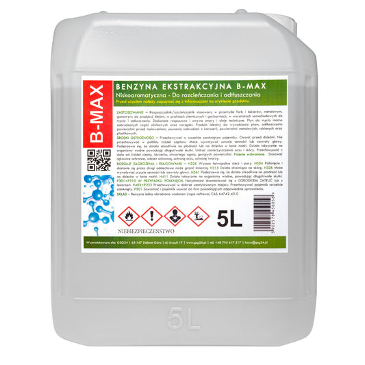Manufacturing – Benzyna ekstrakcyjna bezwonna B-MAX 5L - Carlat