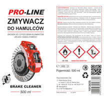 Manufacturing – Brake and braking system cleaner PRO-LINE spray 500 - Carlat
