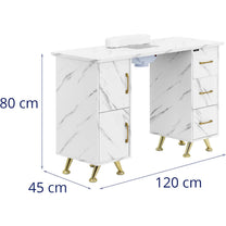 Massage Tables – Cosmetic manicure desk with absorber, 3 drawers, - Carlat