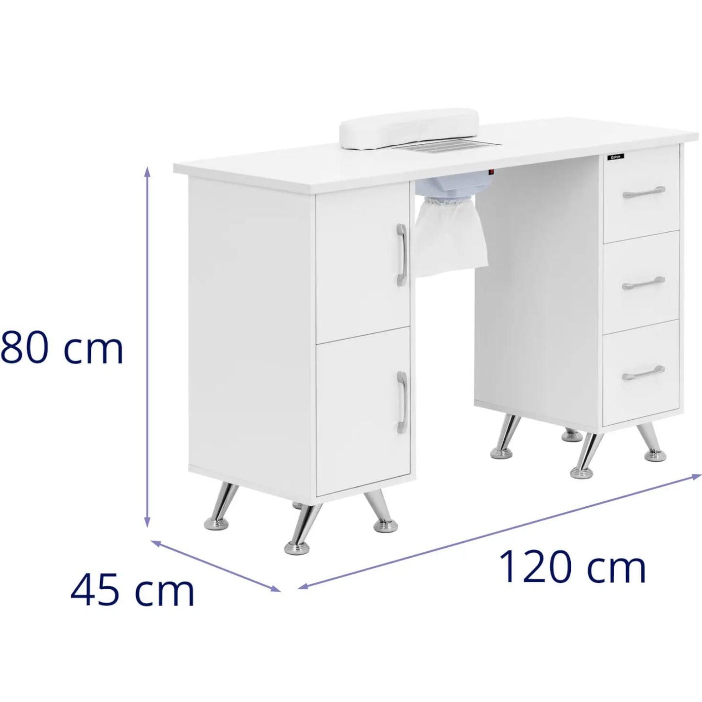 Massage Tables – Cosmetic manicure desk with absorber, 3 drawers, - Carlat