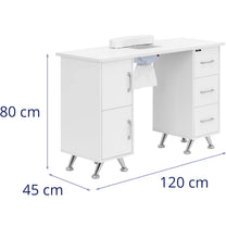 Massage Tables – Cosmetic manicure desk with absorber, 3 drawers, - Carlat