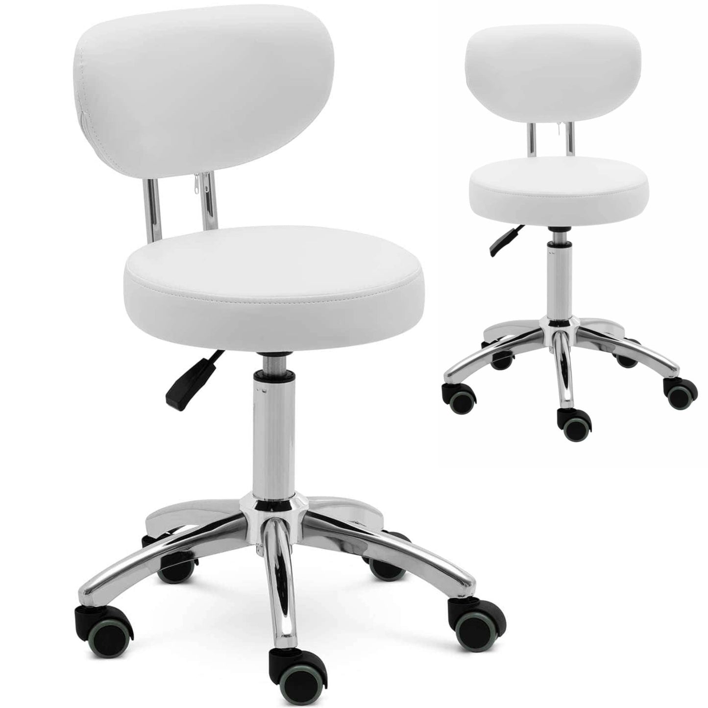 Massage Tables – Cosmetic stool chair with backrest on wheels - Carlat