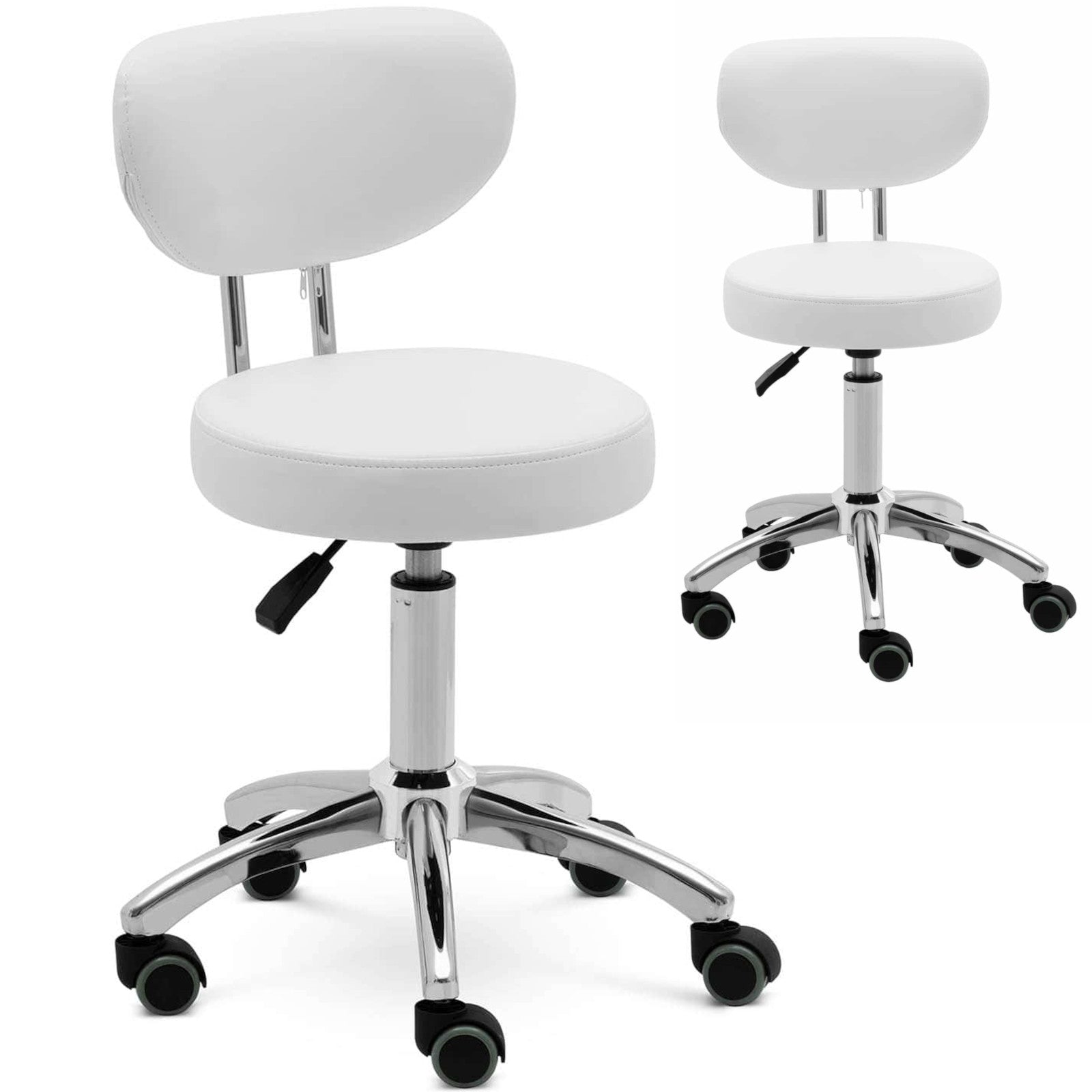 Massage Tables – Cosmetic stool chair with backrest on wheels - Carlat