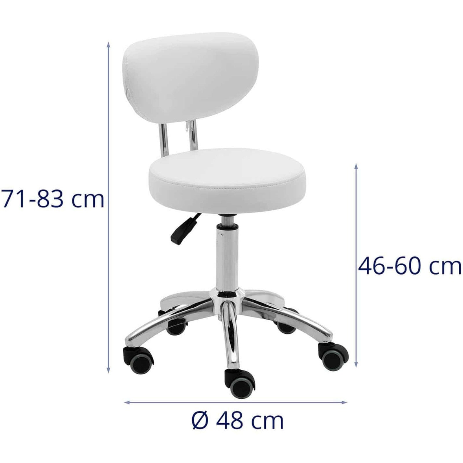 Massage Tables – Cosmetic stool chair with backrest on wheels - Carlat