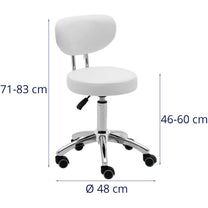 Massage Tables – Cosmetic stool chair with backrest on wheels - Carlat