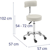 Massage Tables – Cosmetic stool chair with backrest on wheels - Carlat
