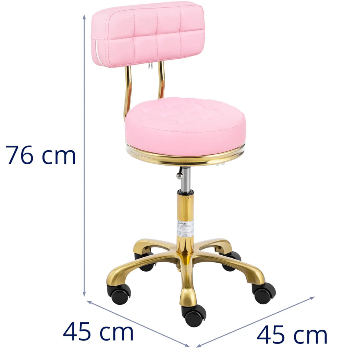Massage Tables – Cosmetic stool chair with backrest on wheels - Carlat