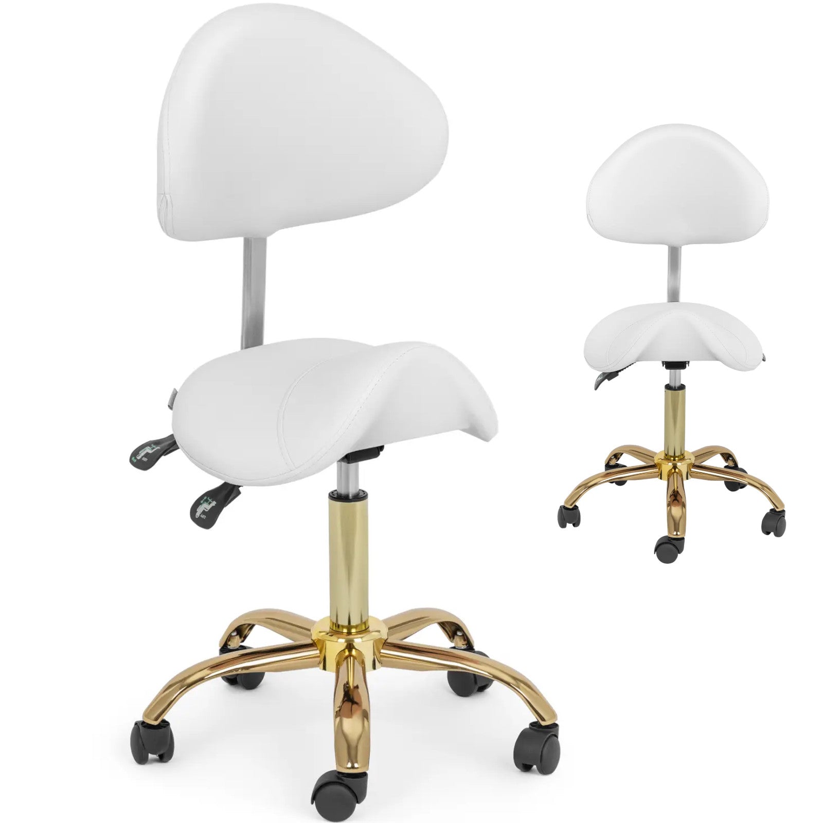 Massage Tables – MANNHEIM white and gold saddle beauty chair - Carlat