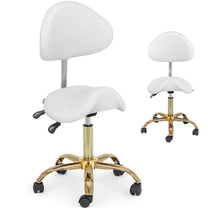 Massage Tables – MANNHEIM white and gold saddle beauty chair - Carlat