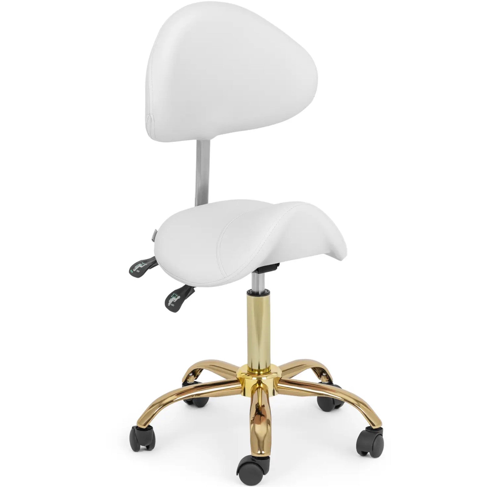 Massage Tables – MANNHEIM white and gold saddle beauty chair - Carlat