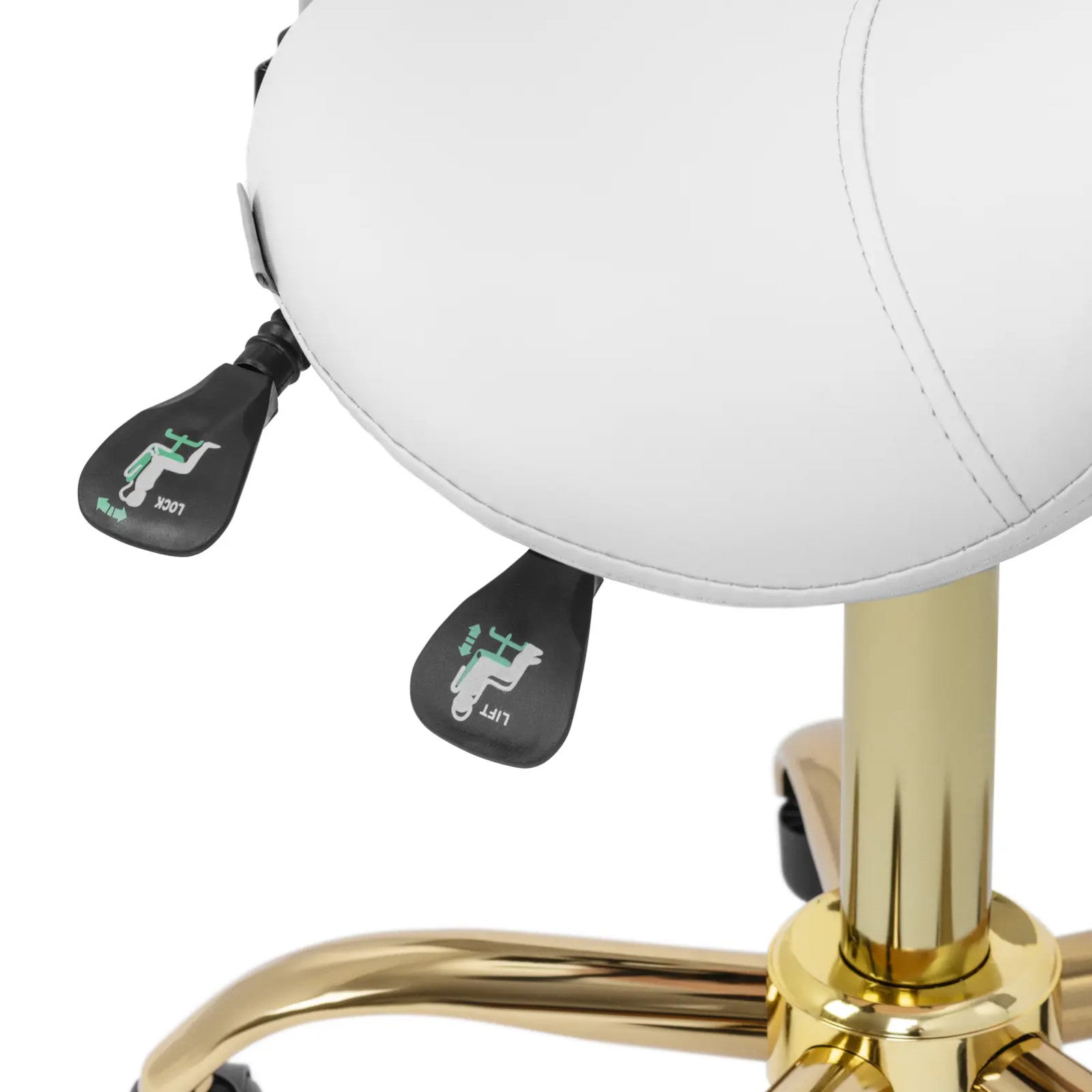 Massage Tables – MANNHEIM white and gold saddle beauty chair - Carlat