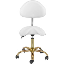 Massage Tables – MANNHEIM white and gold saddle beauty chair - Carlat