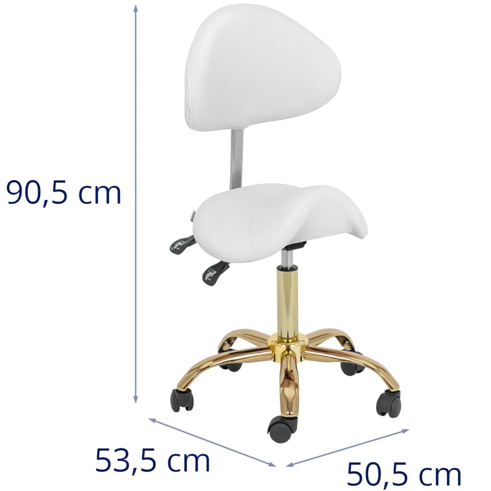 Massage Tables – MANNHEIM white and gold saddle beauty chair - Carlat