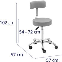 Massage Tables – Stool chair, cosmetic stool with backrest on - Carlat