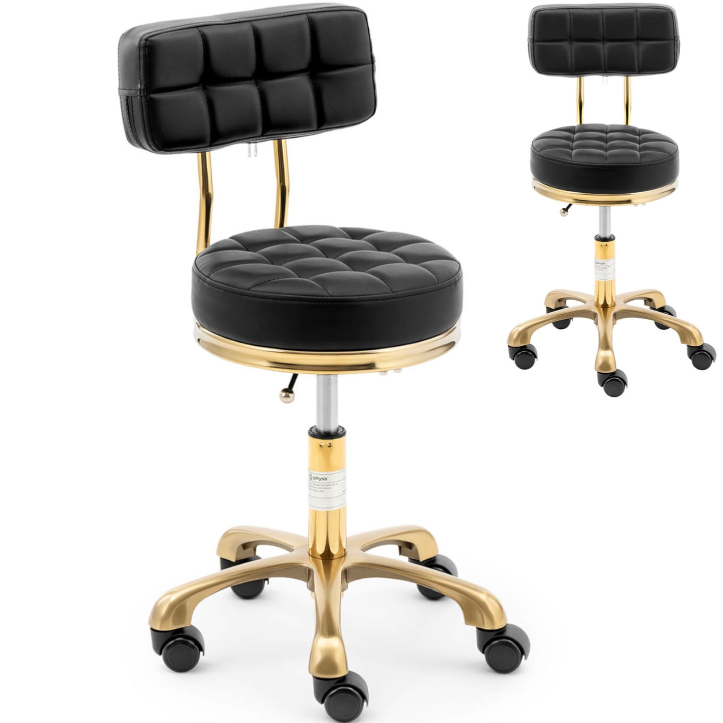 Massage Tables – Stool chair, cosmetic stool with backrest on - Carlat