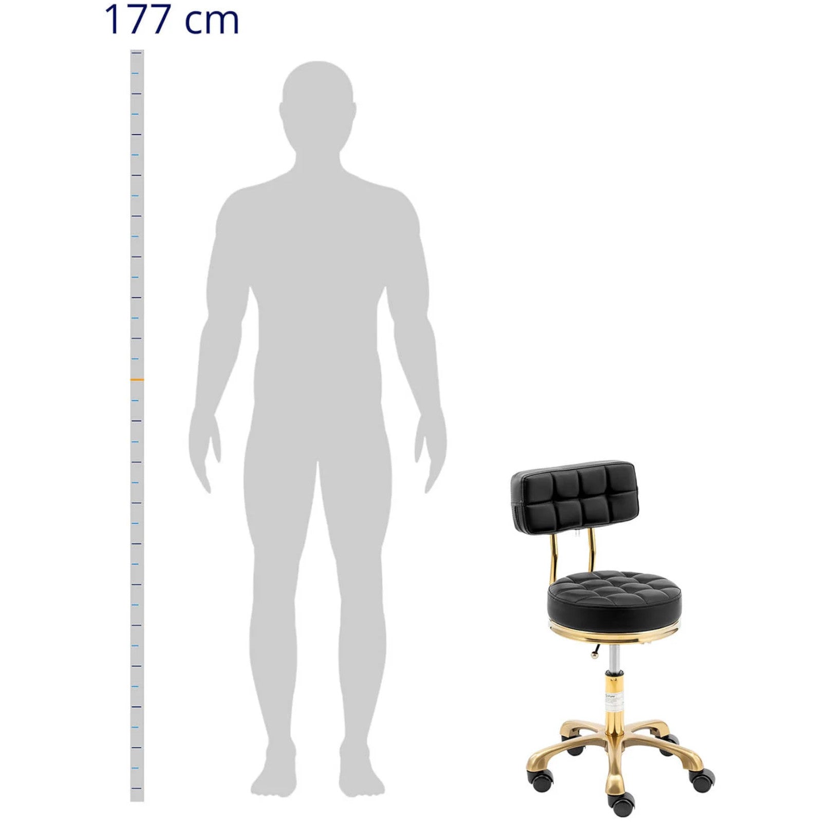 Massage Tables – Stool chair, cosmetic stool with backrest on - Carlat