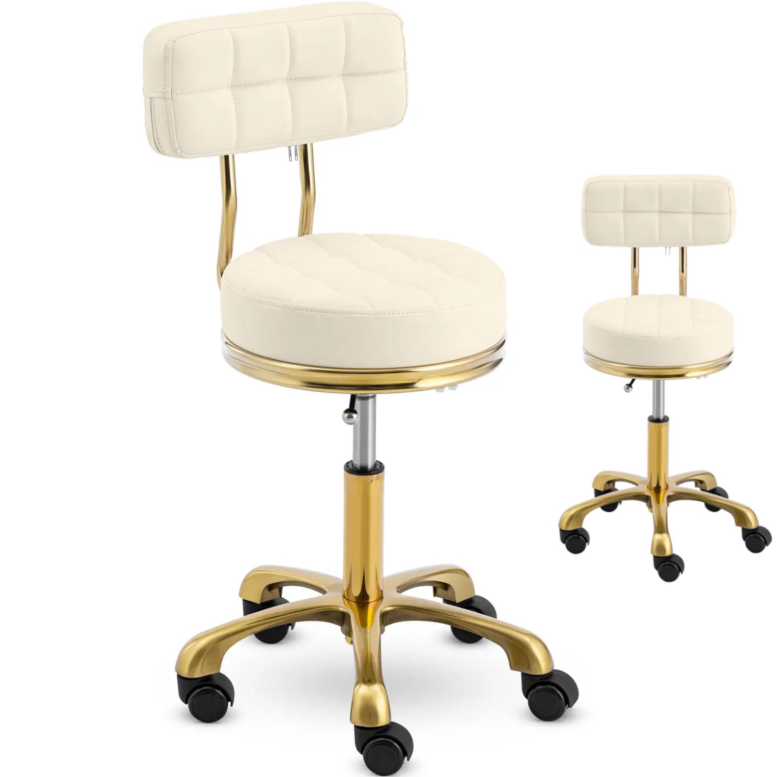 Massage Tables – Stool chair, cosmetic stool with backrest on - Carlat