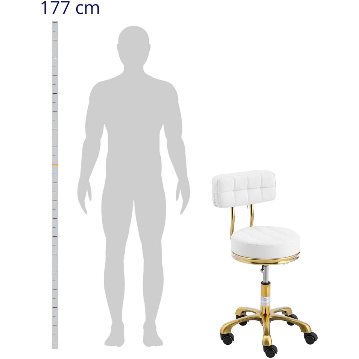 Massage Tables – Stool chair, cosmetic stool with backrest on - Carlat