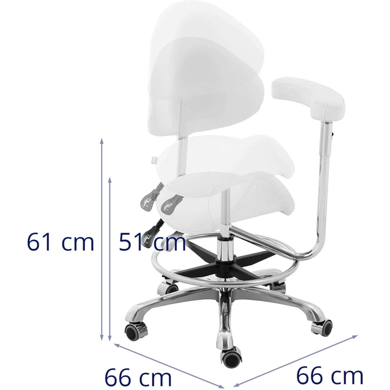 Massage Tables – WUPPERTAL cosmetic saddle chair with adjustable backrest - Carlat