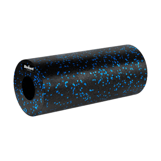 Massage roller, smooth foam roller, 15x30 cm, black and blue, EPP material, REBEL ACTIVE - Carlat