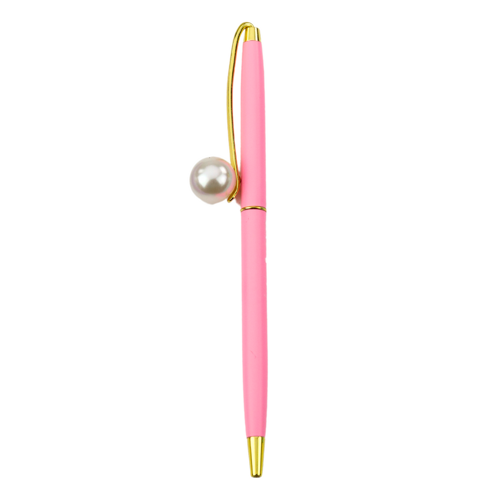 Metal Retractable Ballpoint Pen, Pearl Blue, 1.0mm Ink, Assorted Colors - Carlat
