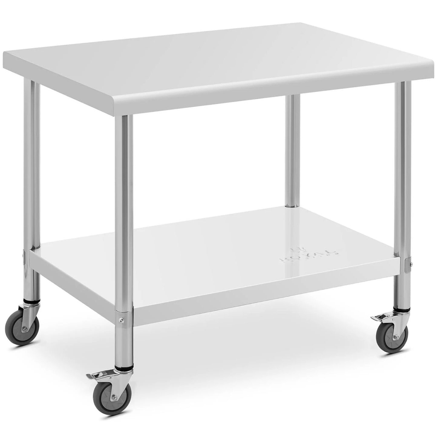 Metal table catering with wheels with shelf STAL 70 x 100 cm - Carlat