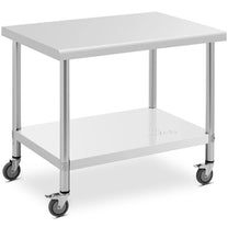 Metal table catering with wheels with shelf STAL 70 x 100 cm - Carlat