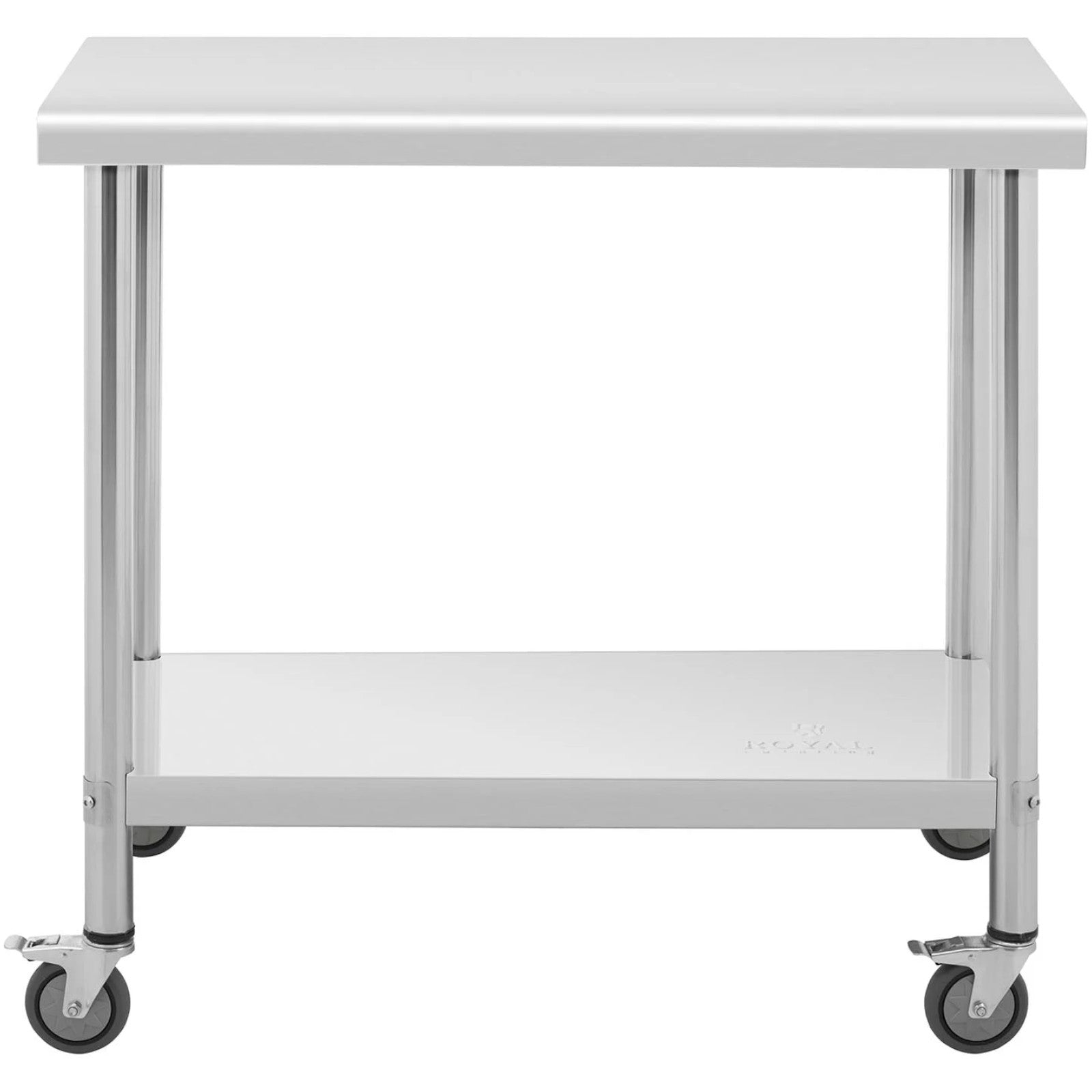 Metal table catering with wheels with shelf STAL 70 x 100 cm - Carlat